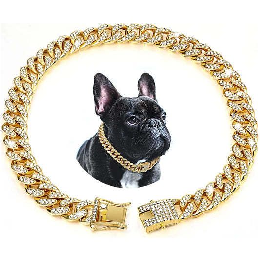 PAWS & CLAWS™Luxury Gold Dog Chain Collar